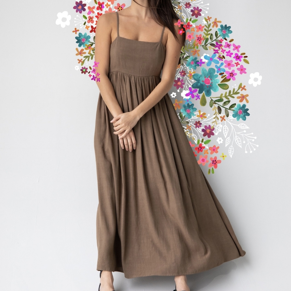 Natural Life Bailey Maxi Dress in Mushroom - New With Tags